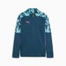 "T-Shirt PUMA ""individualFINAL Fußballtrikot mit Viertelreißverschluss Junior"" Gr. 164, blau (ocean tropic bright aqua blue) Kinder Shirts Tops"