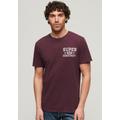 T-Shirt SUPERDRY "ATHLETIC COLLEGE GRAPHIC TEE" Gr. XXXL, lila (fig purple slub) Herren Shirts T-Shirts