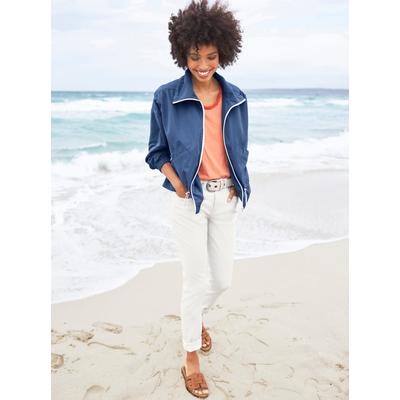 Langjacke HEINE, Damen, Gr. 40, blau (jeansblau), 80% Polyester, 20% Polyamid, unifarben, Langarm, Jacken Image