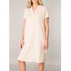 Tunikakleid BASE LEVEL "Yacin", Damen, Gr. 46, N-Gr, beige, Web, Obermaterial: 55% Leinen, 45% Viskose, unifarben, casual, gerade knielang, Serafino, Halbarm, Kleider, Sommerkleid mit Leinen