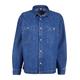 Langarmhemd URBAN CLASSICS "Damen Ladies Oversized Denim Shirt" Gr. M, US-Größen, blau (mid indigo washed) Damen Hemden langarm Blusen