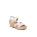 Women's Danita Sandal by LifeStride in Beige Fabric (Size 6 1/2 M)