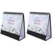 2pcs Office Calendar Desk Calendar Decorative Standing Calendar Office Accessory (American Version)