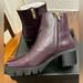 Coach Shoes | Coach Chrissy Leather Bootie - Deep Eggplant | Color: Purple | Size: 7.5