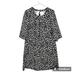 Kate Spade Dresses | Kate Spade Shift Dress Black White Leopard Print Back Keyhole 3/4 Sleeve Size 8 | Color: White | Size: 8