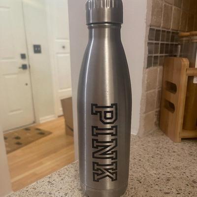 Pink Victoria's Secret Dining | Victoria Secret Pink Insulated Water Bottle | Color: Silver | Size: Os