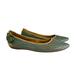 Nine West Shoes | Nine West Leather Slip On Flats Women’s Size 9.5 Laser Cut Sage Green Tansy Shoe | Color: Green/Tan | Size: 9.5