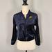 Nike Tops | Nike Woman's Navy Blue Velour Cropped Zip Up Track Jacket Medium | Color: Blue/Yellow | Size: M