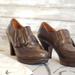 Anthropologie Shoes | Chie Mihara Leather Block Heels Buckle Fringe 39 | Color: Brown | Size: Euro 39