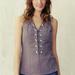 Anthropologie Tops | Anthropologie Pilcro & The Letterpress Who's Got The Button Tank Top Gray Large | Color: Gray | Size: L