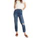 Madewell Jeans | Madewell The Mom Jeans Comfort Stretch Distressed Medium Blue Wash Women 28 | Color: Blue/Red | Size: 28