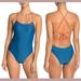 Nike Swim | New Nike [ 6 ] Cross Tie Back One Piece Swimsuit In Blue /Coral | Color: Blue/Orange | Size: 6