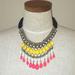 Anthropologie Jewelry | Anthropologie Neon Boho Chain Bead Waterfall Statement Bib Adjustable Necklace | Color: Black/Yellow | Size: Os