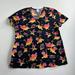 Disney Tops | Disney Scrub Top Womens L Lion King Black Pink Simba Short Sleeve Cotton Shirt | Color: Black | Size: L