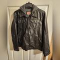 Levi's Jackets & Coats | Nwt! Levi's Mens Faux Leather Sherpa Lined Hooded Trucker Jacket | Color: Black/Gray | Size: L