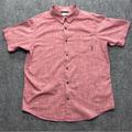Columbia Shirts | Columbia Men's Large Red Chambray Shirt Regular Fit 100% Cotton Short Sleeve | Color: Red | Size: L