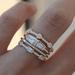 Anthropologie Jewelry | - Stack Ring-18k Gold Plated & White Topaz Size 8 | Color: Gold/White | Size: 8
