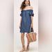 Anthropologie Dresses | Anthropologie Corey Lynn Calter Chambray Off The Shoulder Ruffle Boho Dress S | Color: Blue | Size: S