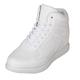 CALTO Men's Invisible Height Increasing Elevator Shoes - White Leather Lace-up High-top Fashion Sneakers - 3.8 Inches Taller - H71904 - Size 7.5 UK