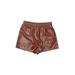 Steve Madden Faux Leather Shorts: Brown Print Bottoms - Women's Size Large - Dark Wash