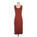 Banana Republic Cocktail Dress - Midi Scoop Neck Sleeveless: Burgundy Print Dresses - Women's Size Small Petite