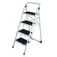 simpa 4 Step Heavy Duty White Non-Slip Safety Folding Step Ladder Heavy Duty