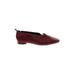 Matt & Nat Flats: Slip-on Stacked Heel Classic Burgundy Print Shoes - Women's Size 41 - Almond Toe