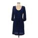 Barneys New York Casual Dress: Blue Polka Dots Dresses - Women's Size Medium