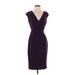 Lauren by Ralph Lauren Cocktail Dress - Sheath V Neck Sleeveless: Purple Print Dresses - New - Women's Size 2