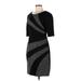 DressBarn Casual Dress - Sheath: Black Marled Dresses - Women's Size 8