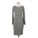 Lularoe Casual Dress - Sheath Scoop Neck Long sleeves: Gray Color Block Dresses - Women's Size Medium