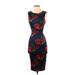 Joe & Elle Casual Dress - Bodycon: Black Floral Motif Dresses - New - Women's Size X-Small