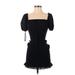 Gianni Bini Casual Dress - Mini Square Short sleeves: Black Print Dresses - Women's Size X-Small