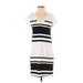 Gap Casual Dress - Shift V Neck Short sleeves: White Color Block Dresses - Women's Size Small