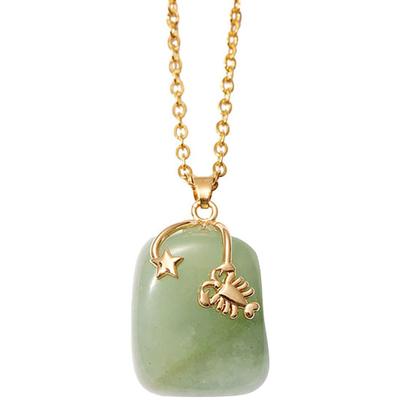 Kette mit Anhänger FIRETTI "Schmuck Geschenk Halsschmuck Anker/Halskette Sternzeichen Geburtsstein", gold (gelbgoldfarben), Halsketten, Damen, Krebs, Edelstahl, L: 50cm B: 2mm, Made in Germany - mit Edelstein, B:2mm Image