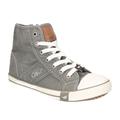 Sneaker MUSTANG SHOES "High-Top-Sneaker, Freizeitschuh" Gr. 37, grün (hellkhaki) Damen Schuhe Skaterschuh Schnürboots Canvassneaker Reißverschlussstiefeletten