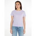 T-Shirt TOMMY JEANS "Soft Jersey T Shirt" Gr. XS (34), lila (lavender flower) Damen Shirts Jersey