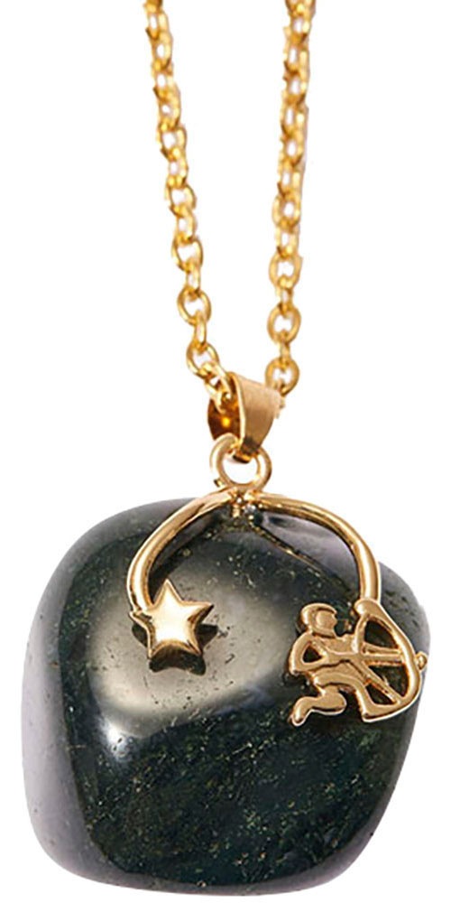 Kette mit Anhänger FIRETTI "Schmuck Geschenk Halsschmuck Anker/Halskette Sternzeichen Geburtsstein", gold (gelbgoldfarben), Halsketten, Damen, Schütze, Edelstahl, L: 50 B: 2mm, Made in Germany - mit Edelstein, B:2mm Image
