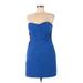 Gianni Bini Casual Dress - Mini Sweetheart Sleeveless: Blue Solid Dresses - Women's Size Medium
