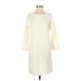 Max Studio Casual Dress - Shift: Ivory Solid Dresses - Women's Size 2X-Small