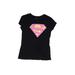 DC Comics Short Sleeve T-Shirt: Black Print Tops - Kids Girl's Size Large