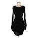 Moda International Casual Dress - Bodycon: Black Print Dresses - Women's Size Medium