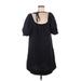 Free Assembly Casual Dress - Shift Crew Neck Short sleeves: Black Print Dresses - New - Women's Size Medium