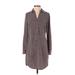The Limited Casual Dress - Shirtdress Collared Long sleeves: Burgundy Dresses - Women's Size X-Small