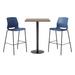 KFI Studios 2 - Person Bar Height Dining Set Wood/Metal in Black/Brown | 41 H x 30 W x 30 D in | Wayfair TFL30SQ-B1922-BK-41-7690K-2-BR2700-BK-P03