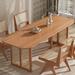 Bayou Breeze Cantline Rectangular Dining Table Wood/Wicker/Rattan in Brown/Green | 29.53 H x 98.43 W x 39.37 D in | Wayfair