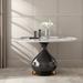 Everly Quinn Birtle Marble Pedestal Dining Table, Steel in Brown/White | 29.52 H x 51.18 W x 51.18 D in | Wayfair 1C3338D562DB421990EA9D765E4159A3