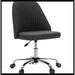 Ebern Designs Karlina Sweetcrispy Armless Desk Chair w/ Wheels Adjustable Swivel Task Computer Vanity Chair Upholstered/ in Black/Brown | Wayfair
