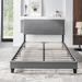 Ebern Designs Katerra Platform Bed Wood & /Upholstered/Linen in Brown/Gray | 45.3 H x 63.8 W x 85 D in | Wayfair D6271CFDF726447F9B422297E5F1F553