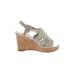 Mix No. 6 Wedges: Slingback Platform Boho Chic Silver Print Shoes - Women's Size 8 1/2 - Open Toe